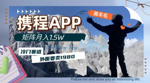 【副业项目8046期】携程APP薅羊毛，外面卖1980的冷门赛道，矩阵月入1.5w-行行副业