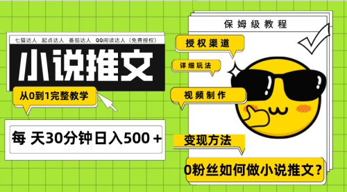 【副业项目8160期】Ai小说推文每天20分钟日入500＋授权渠道-行行副业