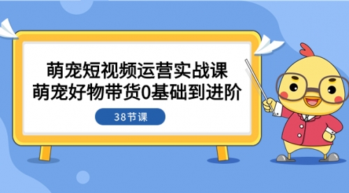 【副业项目8175期】萌宠·短视频运营实战课：萌宠好物带货0基础到进阶（38节课）-行行副业