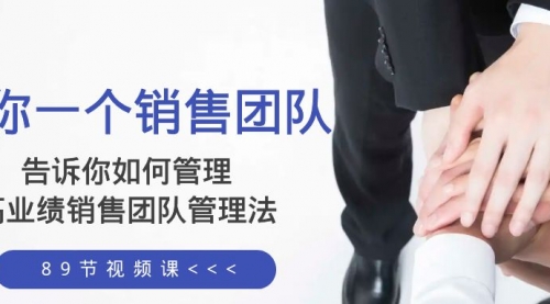 【副业项目8368期】告诉你如何管理一个销售团队，高业绩销售团队管理法（89节课）-行行副业