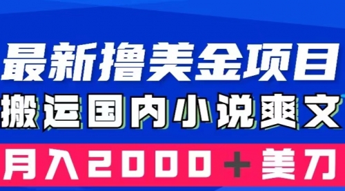 【副业项目8408期】国内小说爽文搬运到国外，复制粘贴一月2000+美金-行行副业