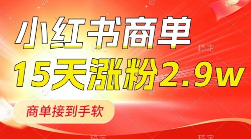 【副业项目8480期】小红书商单最新玩法，新号15天2.9w粉，接单到手软-行行副业