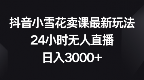 【副业项目8485期】抖音小雪花卖课最新玩法，24小时无人直播-行行副业