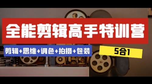 【副业项目8500期】全能剪辑-高手特训营：剪辑+思维+调色+拍摄+包装-行行副业
