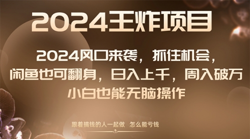 【副业项目8548期】2024闲鱼翻身项目，小白也可做-行行副业