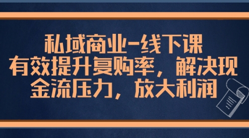 【副业项目8578期】私域商业-线下课，有效提升复购率，解决现金流压力，放大利润-行行副业