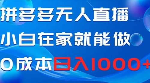 【副业项目8603期】拼多多无人直播，小白在家就能做，0成本日入1000+-行行副业