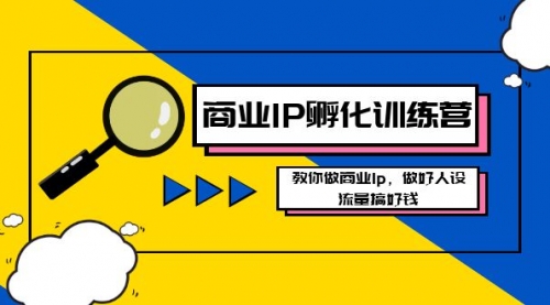 【副业8686期】商业IP-孵化训练营新版，教你做商业Ip，做好人设，流量搞好钱-行行副业