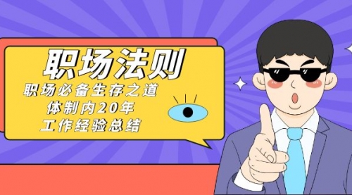 【副业8695期】《职场 法则》职场必备生存之道，体制内20年 工作经验总结（17节课）-行行副业