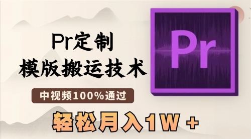 【副业8726期】最新Pr定制模版搬运技术，中视频100%通过-行行副业