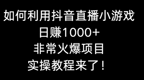 【副业8921期】如何利用抖音直播小游戏日赚1000+，非常火爆项目，实操教程来了！-行行副业