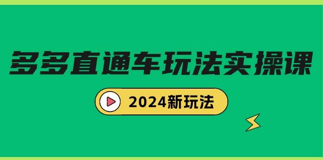 多多直通车玩法实战课，2024新玩法（7节课）-行行副业