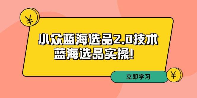 拼多多培训第33期：小众蓝海选品2.0技术-蓝海选品实操！-行行副业