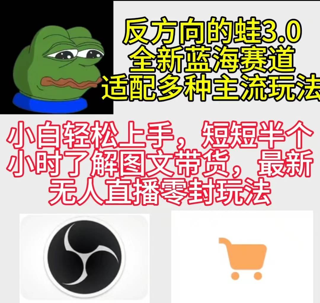 反方向的蛙3.0，图文最新玩法，变现多元化，新蓝海项目，小白轻松上手-行行副业