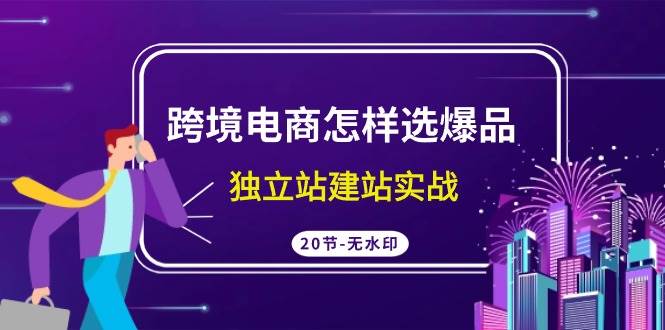 跨境电商怎样选爆品，独立站建站实战（20节高清无水印课）-行行副业