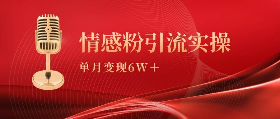 单月变现6w+，情感粉引流变现实操课-行行副业