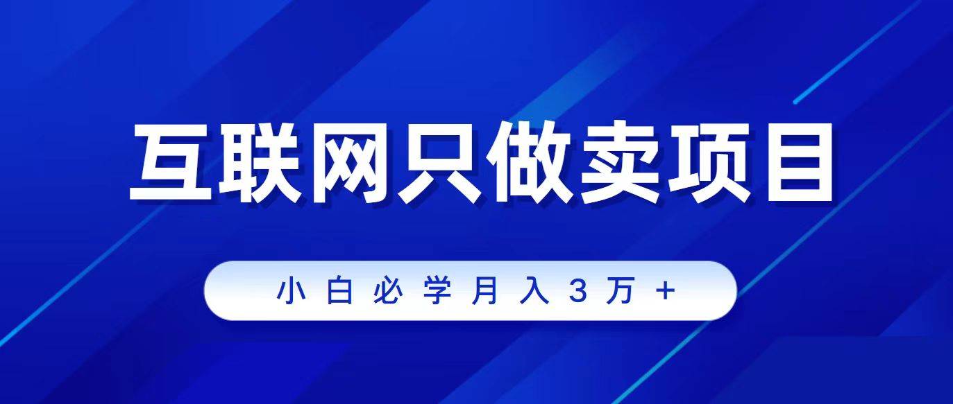 互联网的尽头就是卖项目，被割过韭菜的兄弟们必看！轻松月入三万以上！-行行副业