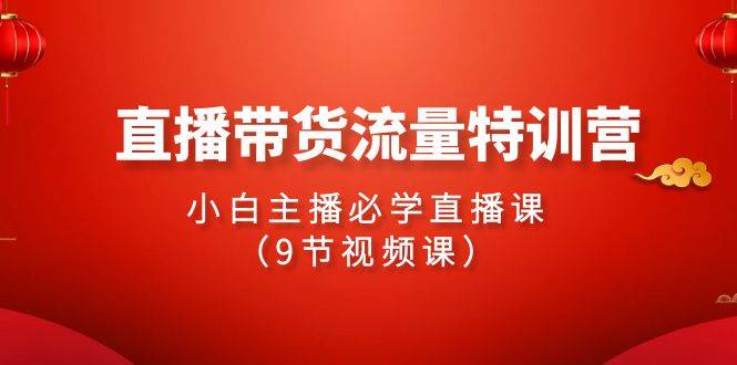 2024直播带货流量特训营，小白主播必学直播课（9节视频课）-行行副业
