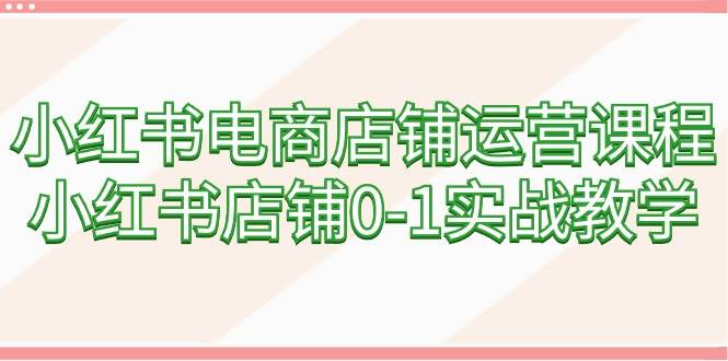 小红书电商店铺运营课程，小红书店铺0-1实战教学（60节课）-行行副业