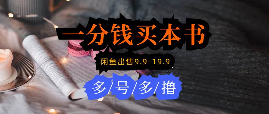 每天花1分钱买一本书，闲鱼出售9.9-19.9不等，多账号多撸 新手小白均可操作-行行副业