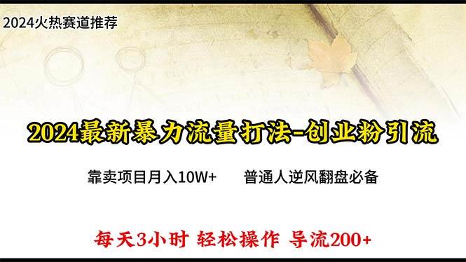 2024年最新暴力流量打法，每日导入300+，靠卖项目月入10W+-行行副业