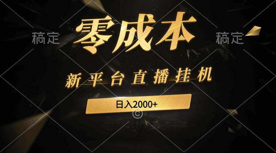 新平台直播挂机最新玩法，0成本，不违规，日入2000+-行行副业