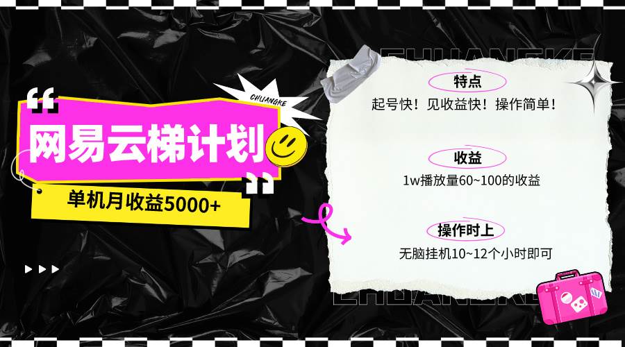 最新网易云梯计划网页版，单机月收益5000+！可放大操作-行行副业