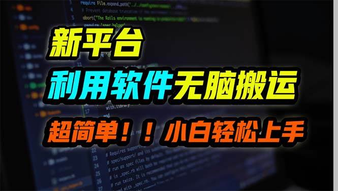 新平台用软件无脑搬运，月赚10000+，小白也能轻松上手-行行副业