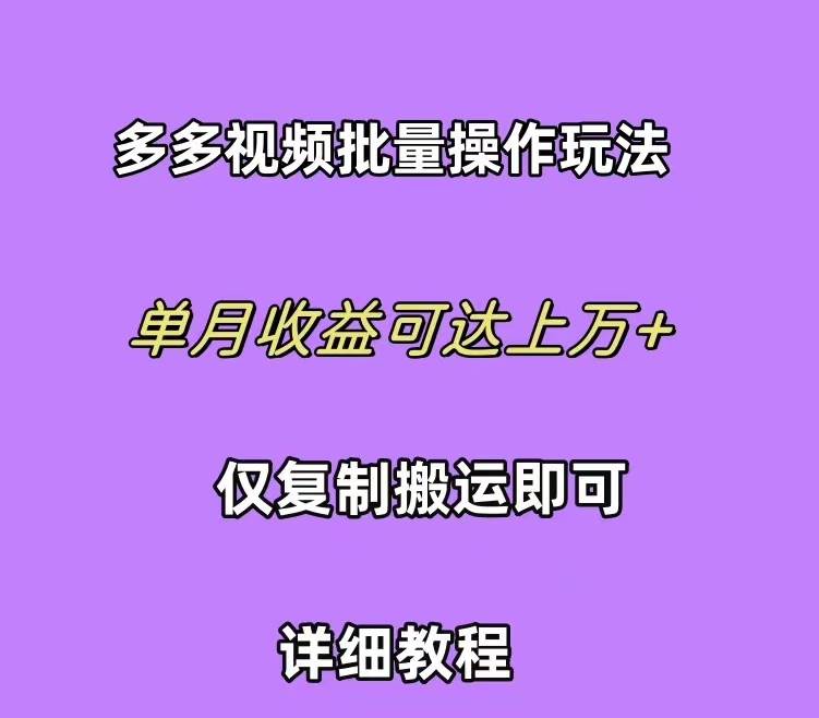 拼多多视频带货快速过爆款选品教程 每天轻轻松松赚取三位数佣金 小白必…-行行副业