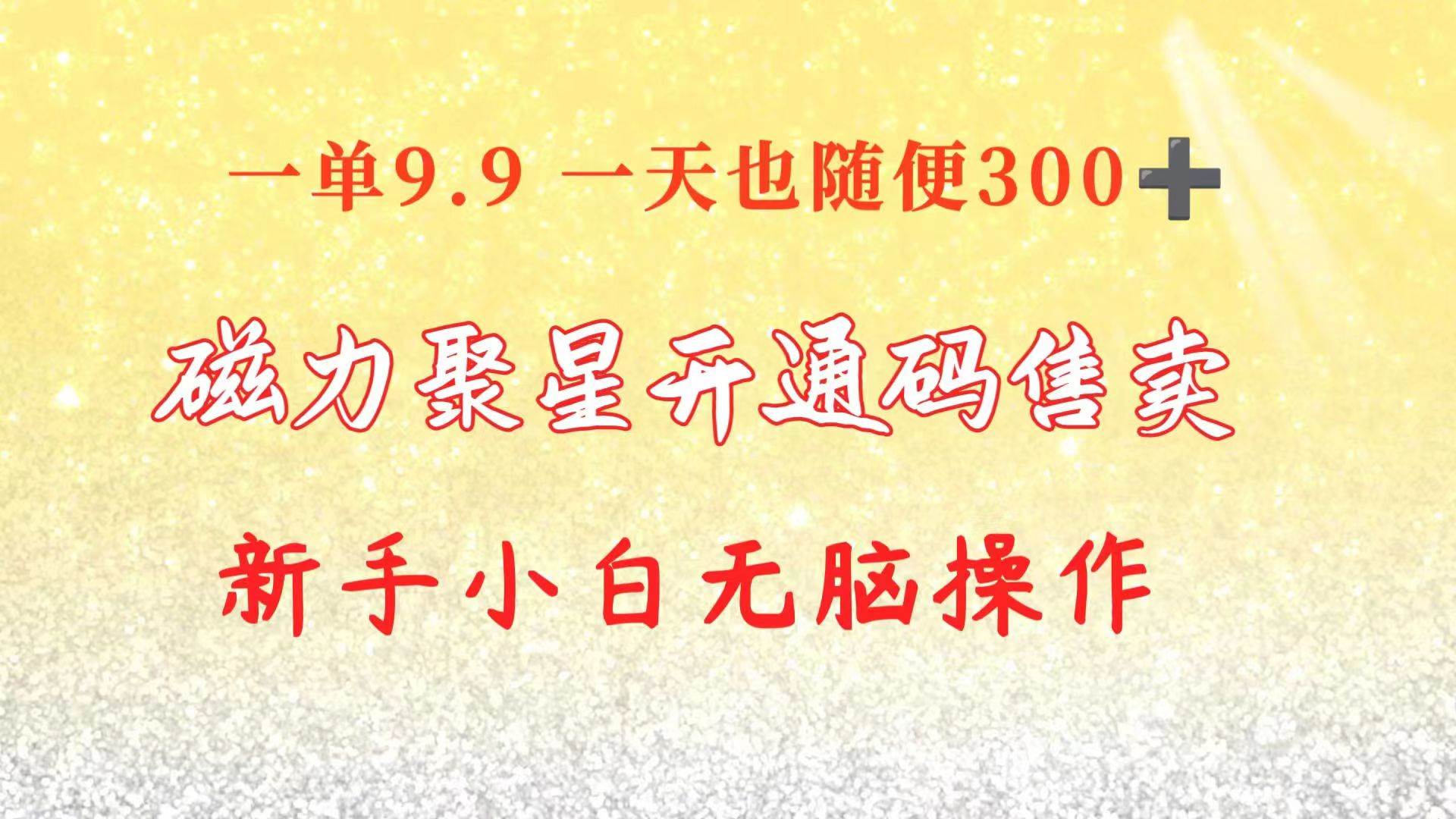 快手磁力聚星码信息差 售卖  一单卖9.9  一天也轻松300+ 新手小白无脑操作-行行副业