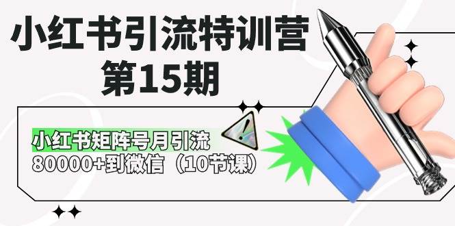 小红书引流特训营-第15期，小红书矩阵号月引流80000+到微信（10节课）-行行副业