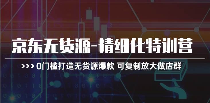 京东无货源-精细化特训营，0门槛打造无货源爆款 可复制放大做店群-行行副业