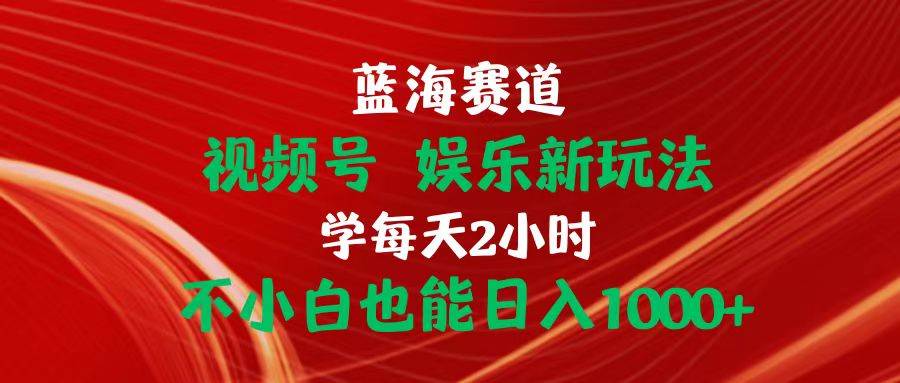 蓝海赛道视频号 娱乐新玩法每天2小时小白也能日入1000+-行行副业