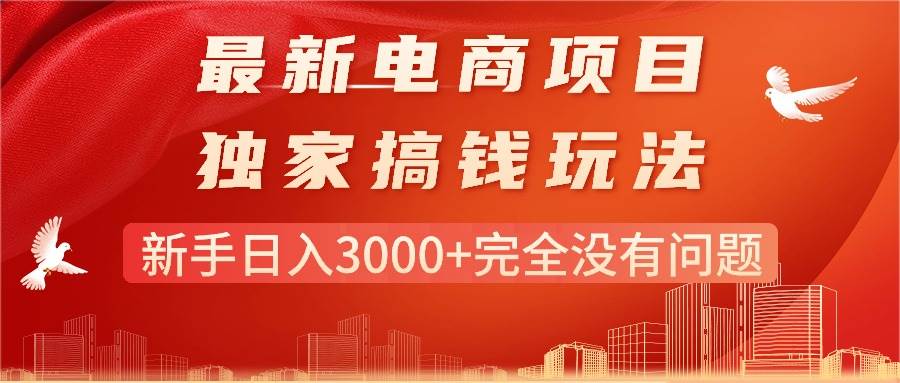 最新电商项目-搞钱玩法，新手日入3000+完全没有问题-行行副业