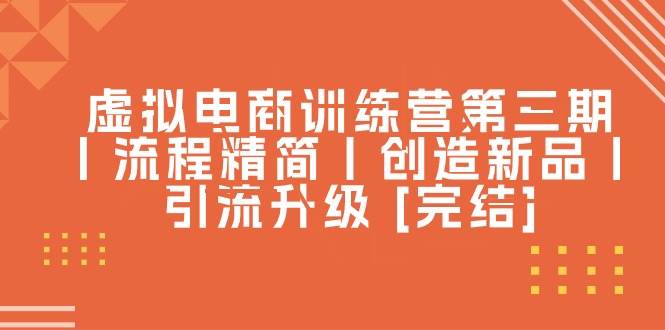 虚拟电商训练营第三期丨流程精简丨创造新品丨引流升级 [完结]-行行副业