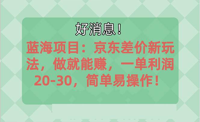 越早知道越能赚到钱的蓝海项目：京东大平台操作，一单利润20-30，简单…-行行副业