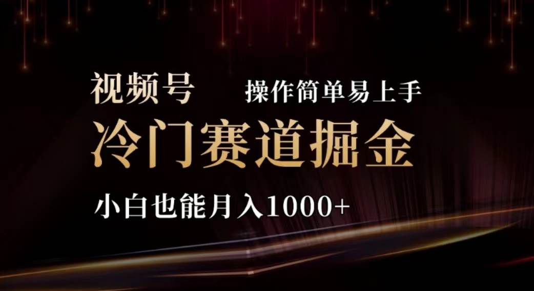 2024视频号冷门赛道掘金，操作简单轻松上手，小白也能月入1000+-行行副业
