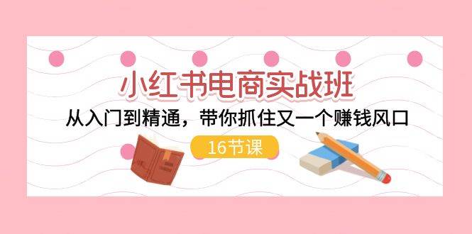 小红书电商实战班，从入门到精通，带你抓住又一个赚钱风口（16节）-行行副业