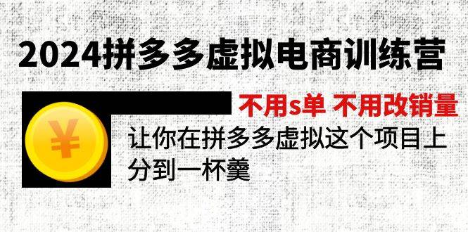 2024拼多多虚拟电商训练营 不s单 不改销量  做虚拟项目分一杯羹(更新10节)-行行副业