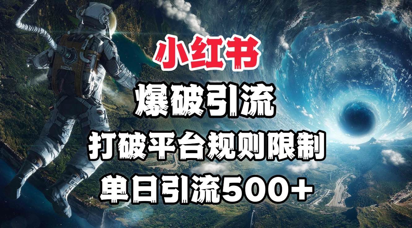 小红书爆破引流，打破平台的规则限制，单日引流500+精准粉-行行副业
