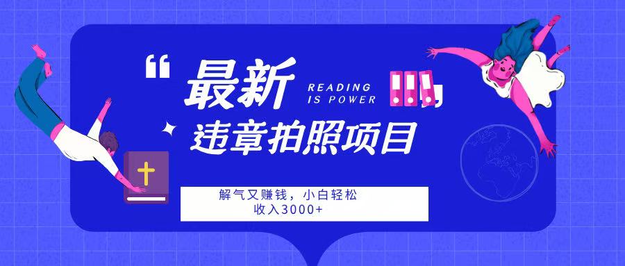 最新违章拍照项目，解气又赚钱，随手一拍，轻松收入3000-行行副业