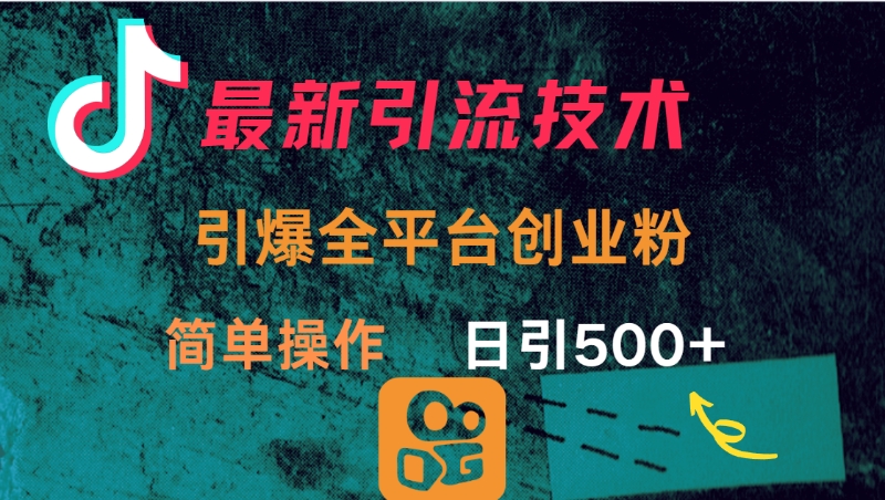 最新引流方法，引爆全平台创业粉操作简单，日引300＋-行行副业