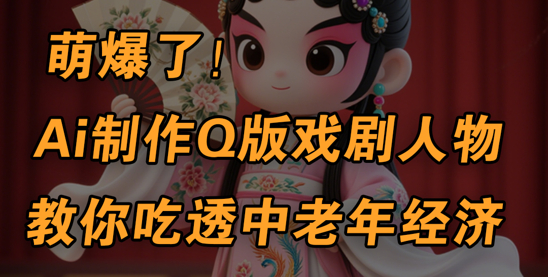 用Ai制作Q版戏剧人物，手把手教你吃透中老年经济，5分钟一个成品，多渠道变现-行行副业