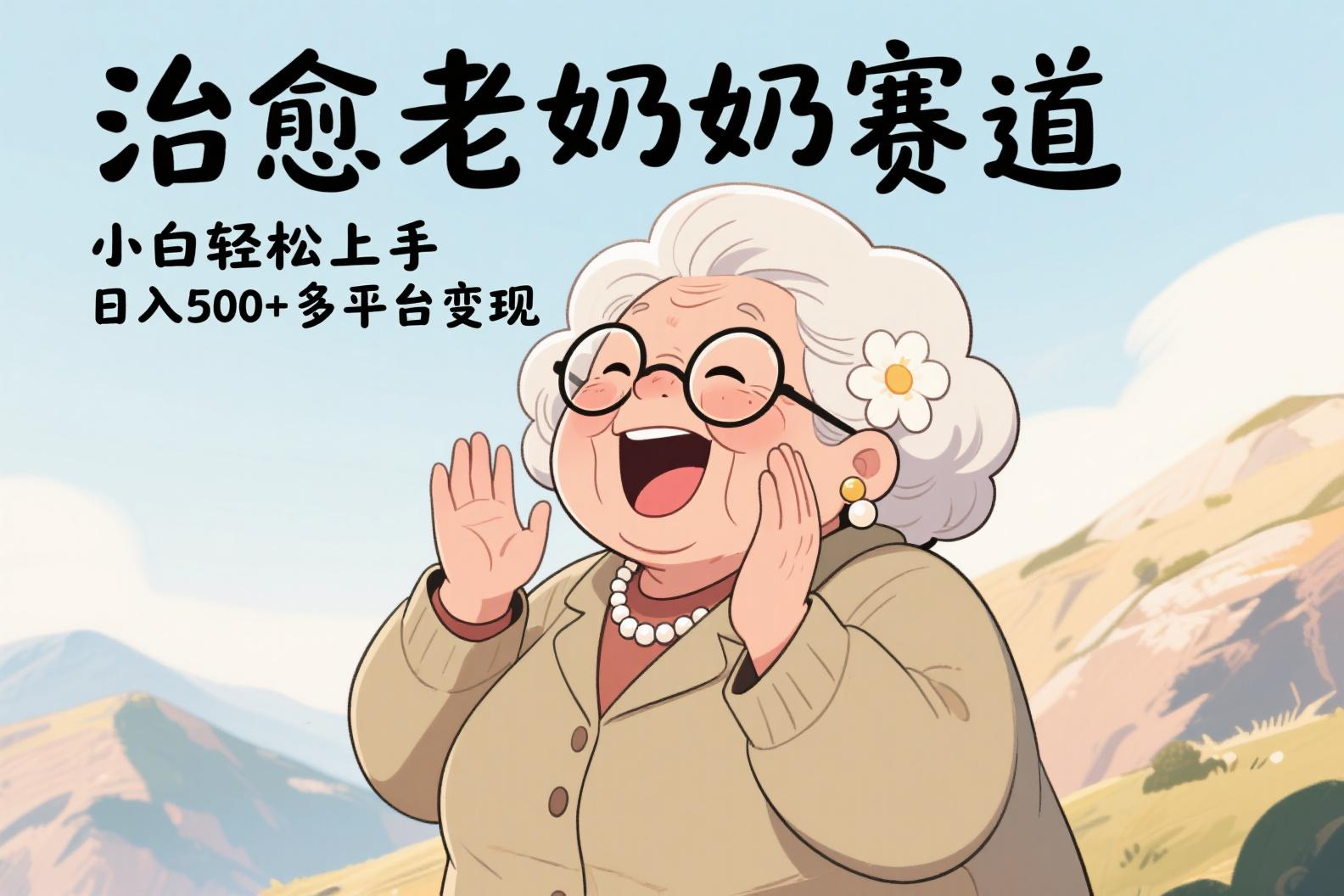 视频号治愈老奶奶赛道，小白轻松上手，日入500+多平台变现-行行副业