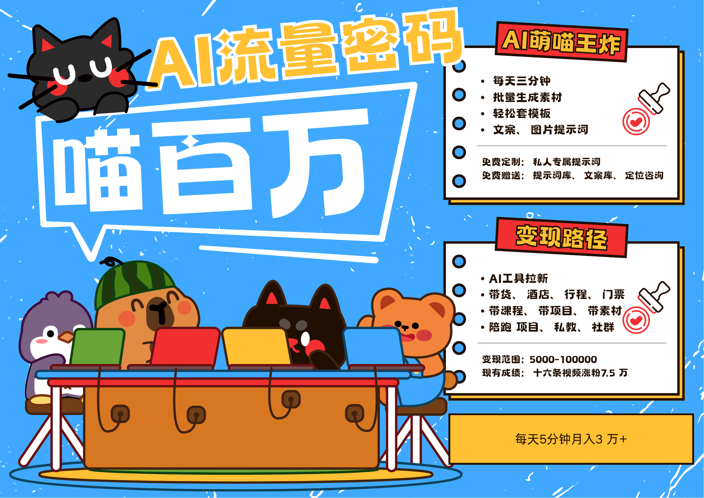 AI+宠物+旅行2025最火流量密码 轻松用AI宠物做文旅账号 可带货，带酒店，可以带行程，旅行社 小白三分钟学会 N种变现渠道 月入五位数  管道收益-行行副业