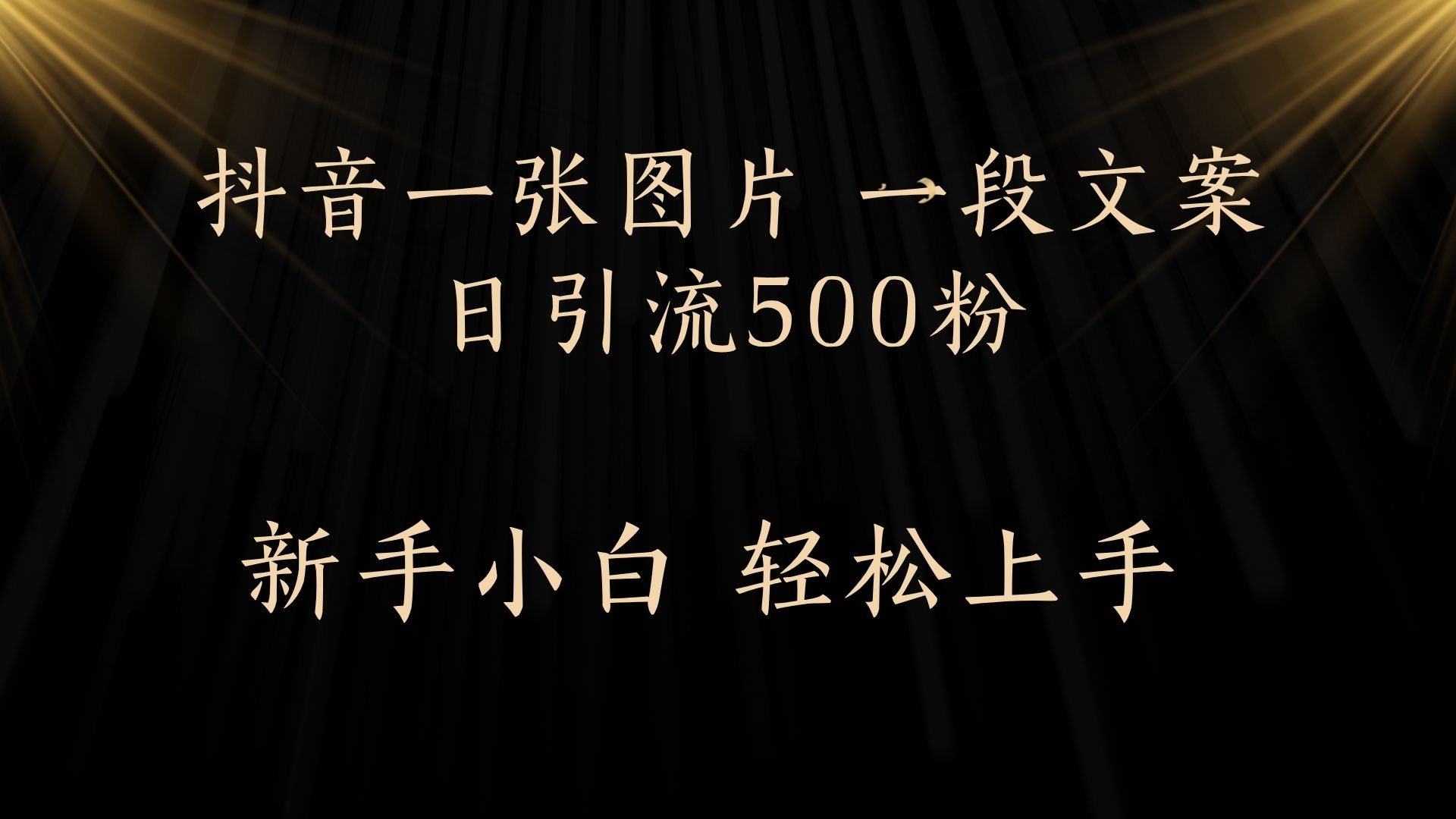 每天2分钟，抖音一张图片 一段文案日引流500粉-行行副业
