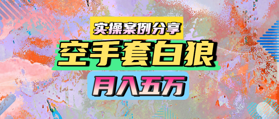 空手套白狼，月入五万，实操案例分享-行行副业