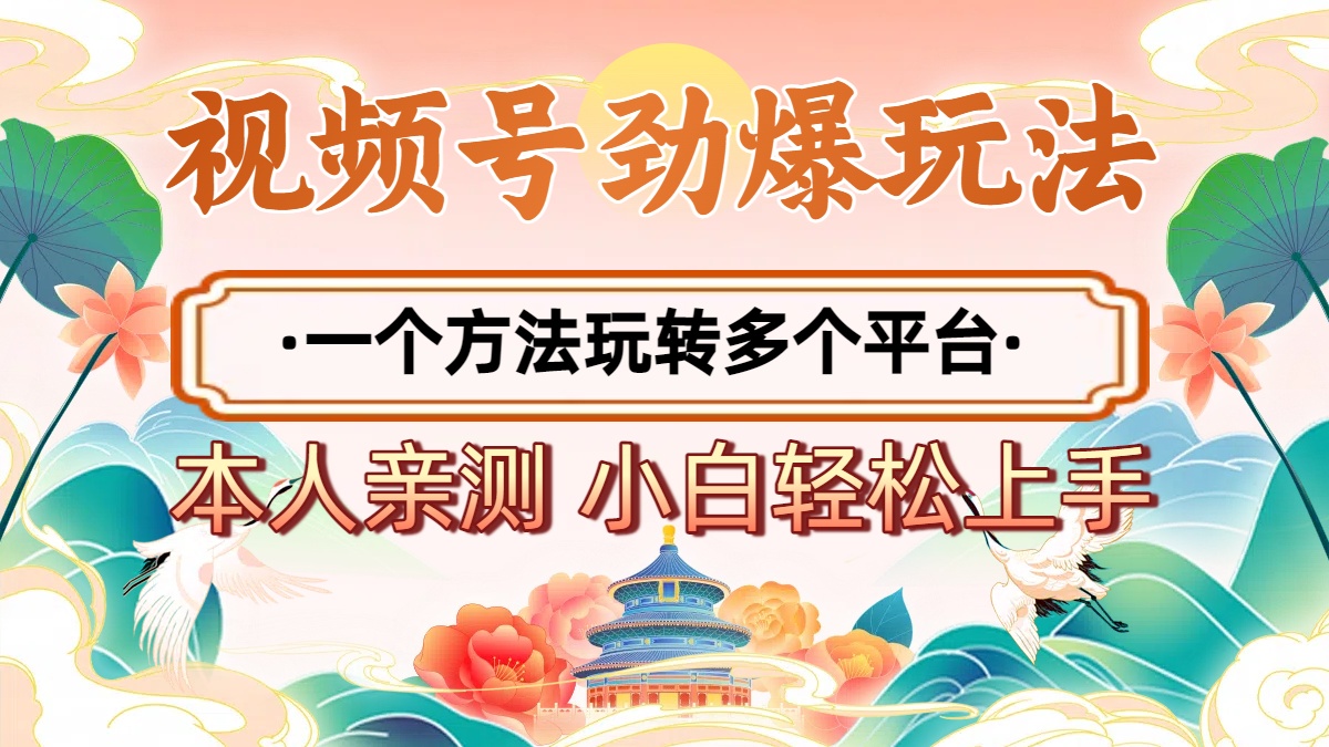 2025年视频号劲爆玩法，一个方法玩转多个平台 小白也能轻松上手-行行副业