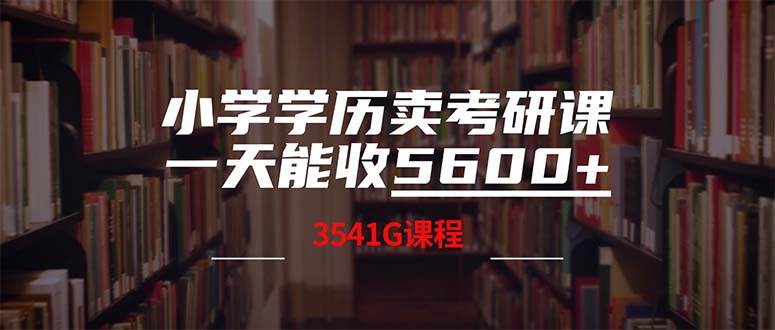 小学学历卖考研课程，一天收5600（附3580G考研合集）-行行副业